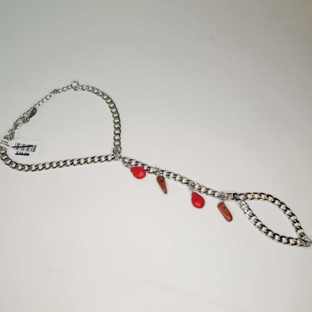 NWT Free People Thong Anklet Chain with Stone pendants